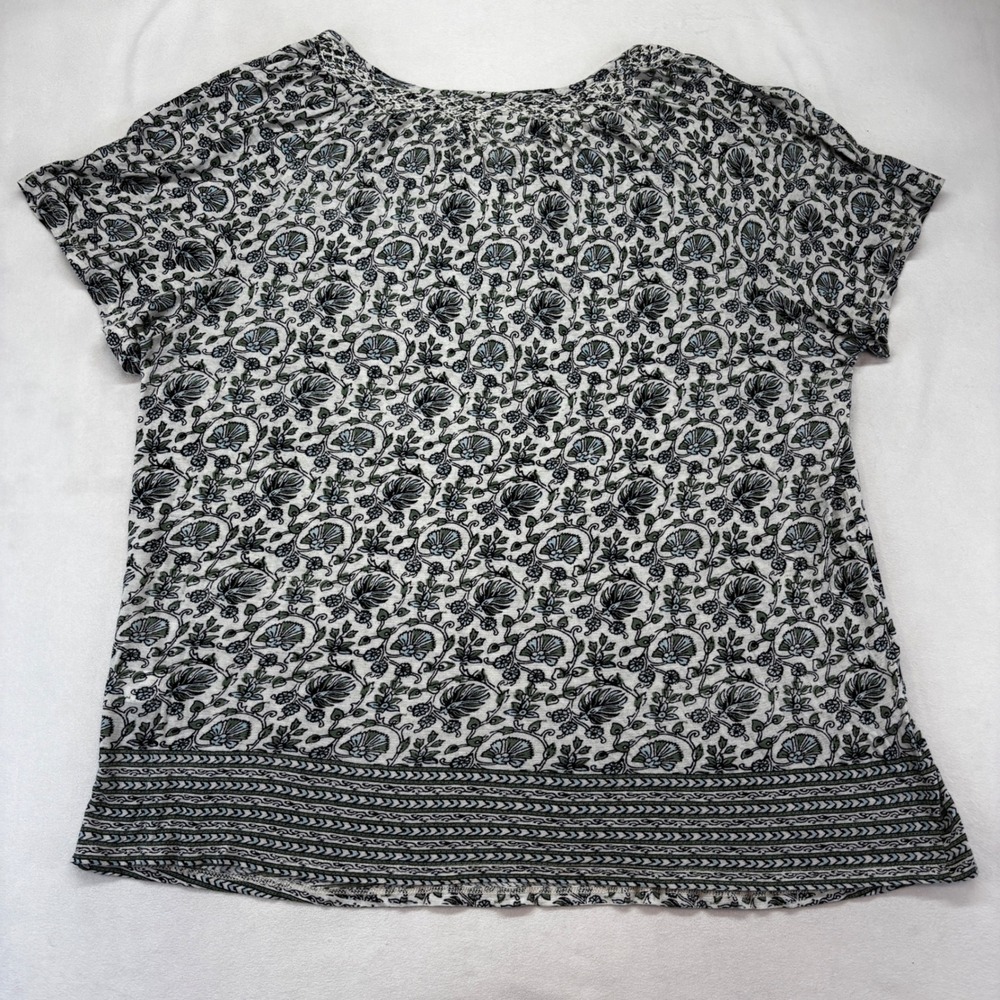 Lucky Brand Blouse Bundle Women 2X Blue Black Floral Boho Peasant Tops Lot 2pc - Picture 12 of 12